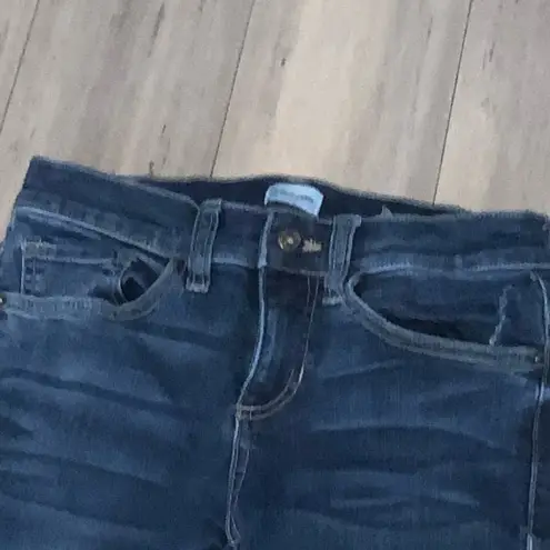 Sneak Peek Mid Rise Ripped Frayed Blue Super Stretchy Jeggings Size Jr. 1