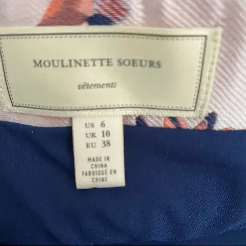 Moulinette Soeurs Anthropologie Tulle Skirt Brocade Dress Size 6 Floral Velvet