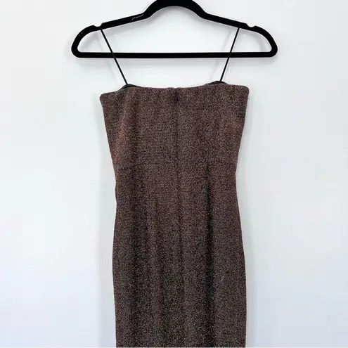 Dress the Population Claire Shimmer Strapless Midi Dress NWOT