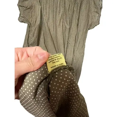 Magnolia Pearl Olive polka dot silk dress tunic one size Rare Vintage Brown