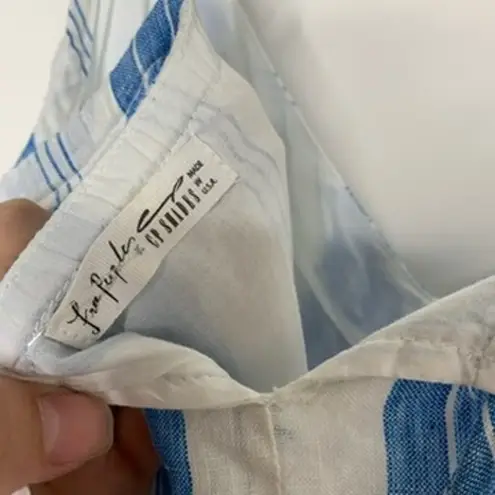 CP Shades CP Shade Free People Isabella Stripe Linen Maxi Dress Blue White Size XS Womens