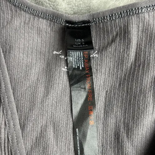 Urban Outfitters Out From Under  Gray thong VNeck Bodysuit Small