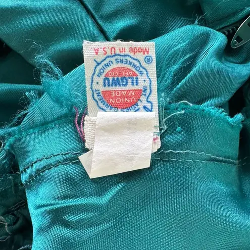 Vintage 80s Dk Green Satin Backless Oversized Bow Floor Length Prom Dress AS IS Size undefined