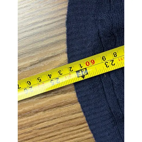 Market & Spruce Navy Cable Knit Dolman Sweater Small Cashmere Blend Boat Neck