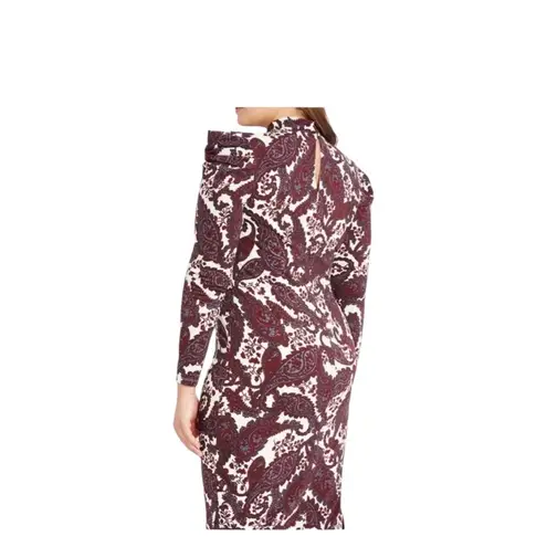 Eloquii Dress Womens Plus 22 Paisley Mock Neck Puff Sleeve Holiday Party Be Rad