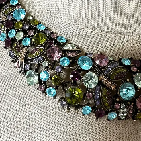 Heidi Daus “Dragonfly Fantasy” Multicolor Swarovski Collar Necklace