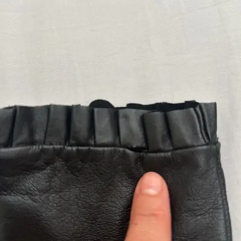 Adrienne Vittadini vintage Black Leather Women's Glove cashmere Lining, XL