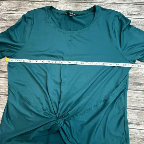 Zobha Women's Twist Front Long Sleeve Athletic Tee T Shirt Dark Teal L LG Large