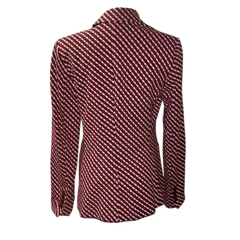 Boden USA Boden Nell Ponte Blazer Geometric Wine Navy One Button Size 6R