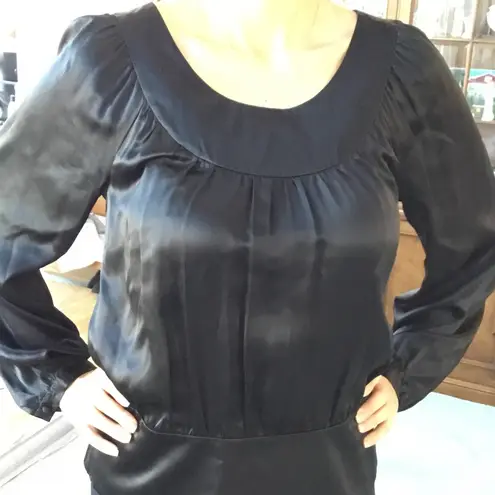 Ling sleeve silk blouse Black Size 8