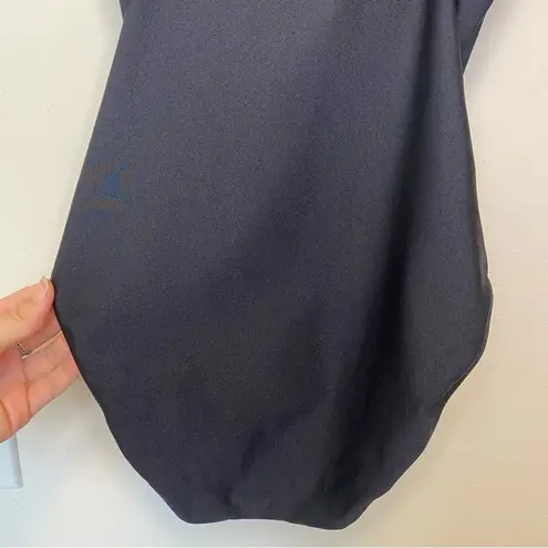 Gottex Textured Triangle Bra One Piece Swimsuit Adjustable Straps Black Sz 8 Med