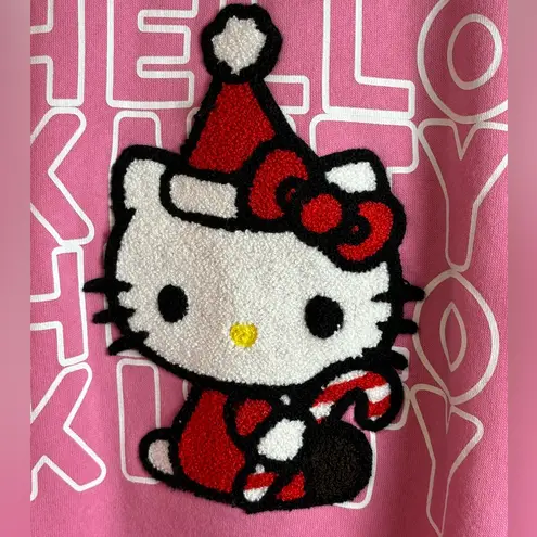 Sanrio Hello Kitty Christmas Crewneck Pink Holiday Pullover Sweatshirt Sz Large
