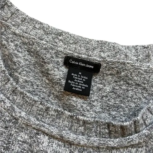 Calvin Klein Jeans women’s geometric knit high low grey sweater size M