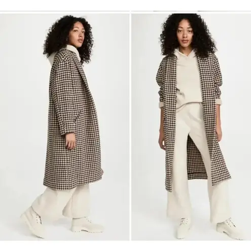 NILI LOTAN Houndstooth Kidman Coat Brown Size L