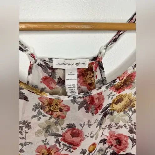 Ambiance Apparel Very Cute  Floral Sheer Medium top