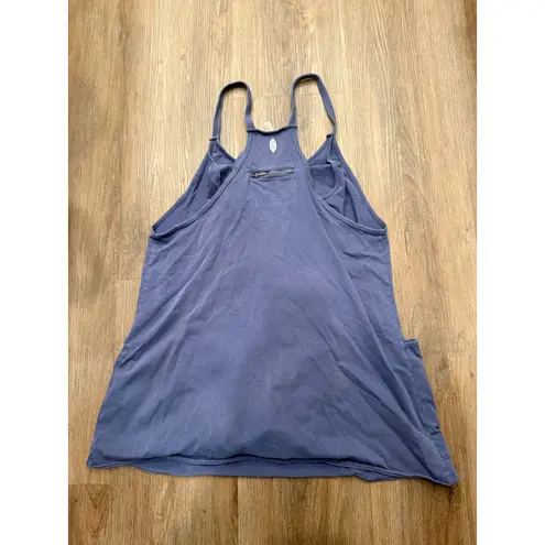 Free People Movement Blue Cotton Blend Tank Dress with Pockets M/M lined Size M
