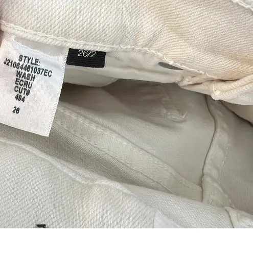 Veronica Beard Carson Jeans Ankle Flare High Rise Ecru Ivory Size 26 US 2