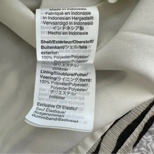 J. Crew Zebra Print Long Sleeve Mock Neck Blouse Ivory Black Lined Size M Size M