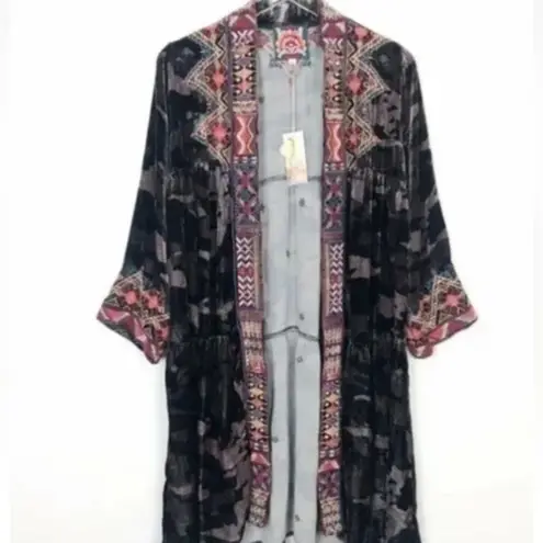 Johnny Was Embroidered Ravi silk blend Velvet Jacket/Kimono NWT (oversized)