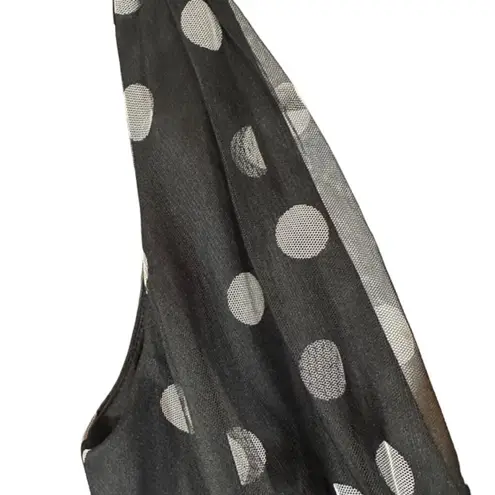 Jessica Howard Black & White Polka Dot Sleeveless Fitted Cami Top Women Sz 4