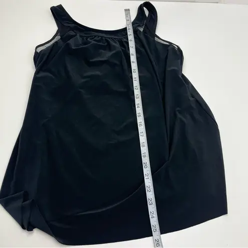 MiracleSuit Illusionist Ursula Tankini Top Womens Size 12 Black *FLAWED TOP ONLY