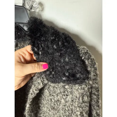 Eye Candy Vintage Y2K Gray Boho Faux Fur Duster Cardigan Whimsygoth Fairy L