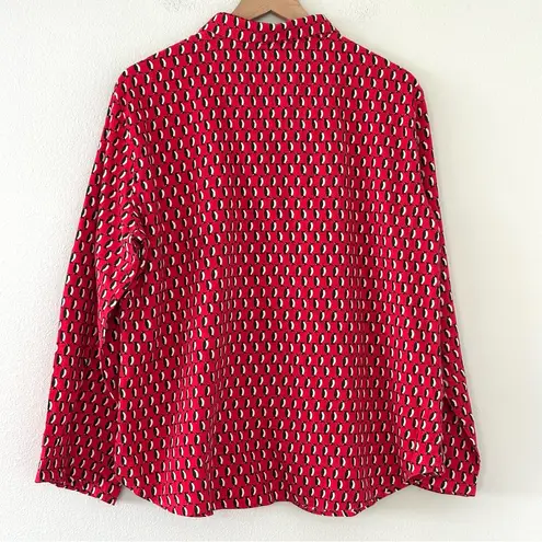Victoria's Secret  Penguin Print Pajama Sleep Shirt Button up Red XL 100% Cotton