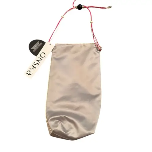 Onska Jumeoni Satin Bag Beaded String Strap Melon Gray Green Korean Fashion NWT