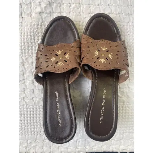 Montego Bay Club Women's Brown Shoes/ Sandals Heel 3.5" Size 8.5 SKU 3361