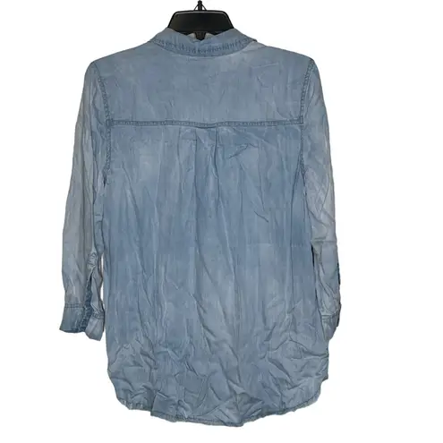 Dear John Long Sleeve Denim Shirt Button Down Collar Chest Pocket Medium Women