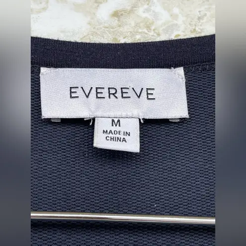 Evereve Elastic Waistband Drawstring Navy Blue Midi Dress size medium