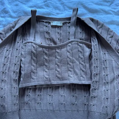 Altar'd State Altar’d State Cable Knit Cardigan & Bralette Set