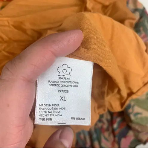 Farm Rio size XL Anthropologie crochet tiger tropical midi dress toucan hawaii