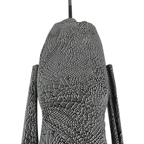 Norma Kamali KAMALIKULTURE by Parched Alligator Grey Faux Wrap Dress Size XS