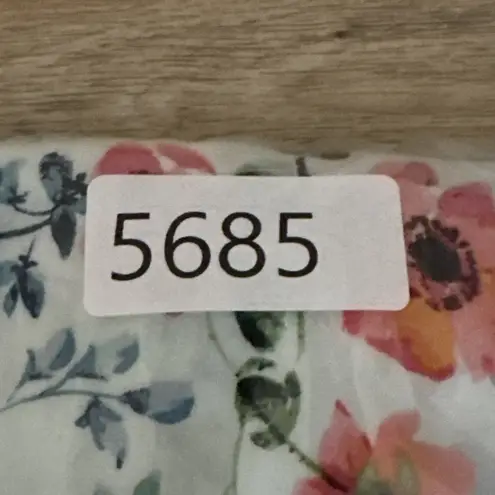 Loft  Dress Womens‎ 10 White Pink Blue Floral Office Boho Bohemian Peasant Preppy