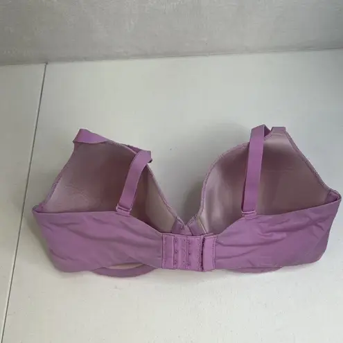 Maidenform 36D Bra Demi T-Shirt Purple Lace Lightly Padded Underwire DM7543