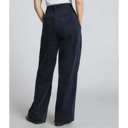 Everlane NWT  Navy Wide Leg Pleated Front Corduroy Way-High Drape Pant Size 10