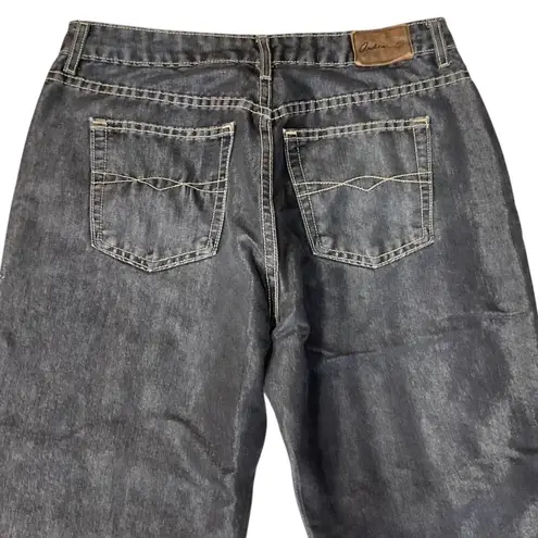 Arden B . Women's Waxed Shimmery Black Jeans Lightly Distressed Boot Cut Size 8