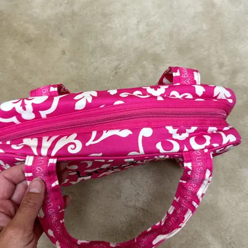 Pink and white thirty one bag