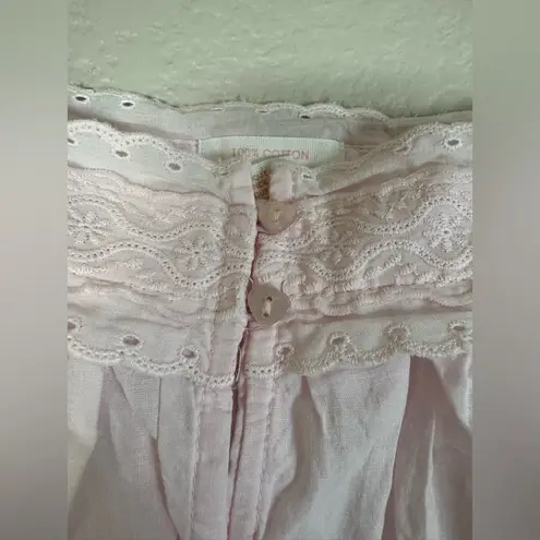 Shabby Chic 100% Cotton Pink Camisole size Small Eyelet Lace Hearts Scalloped