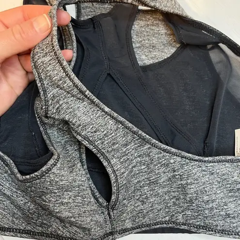 Free People Movement High Neck Mesh Layered Sports Bra Sz S Gray