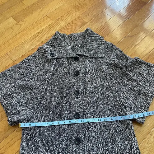 Chunky Marled Knit Button Front Cardigan Sweater Coat Gray Brown Women's L