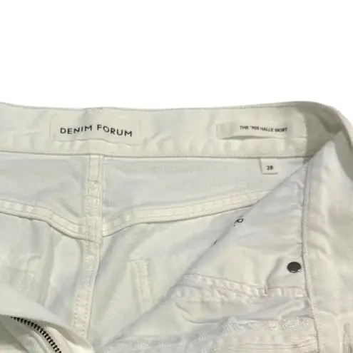 Aritzia Denim Forum '90s Halle Skirt White Denim Size 28 Y2K Slit Midi Skirt Size M