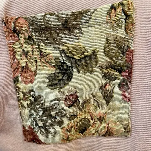 POL Blush Floral Contrast Jacquard Long Sleeve Button Down Shacket Size Small