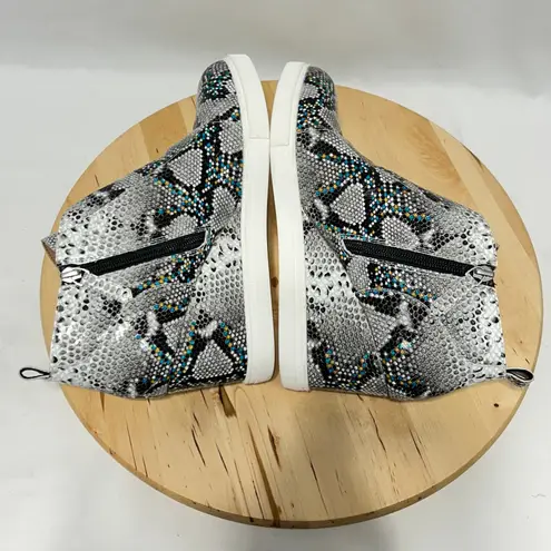 Linea Paolo Gray Black Felicia III Wedge Animal Print Sneaker NWOB