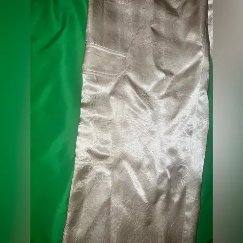 ZARA NWT  Elegant Cream Wrinkle Effect Cargo Pants Set size Small