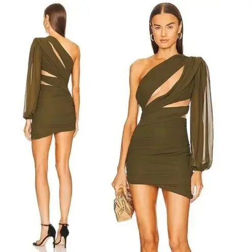 Michael Costello x REVOLVE Mai Mini Dress in Olive XX-Small New Womens Party