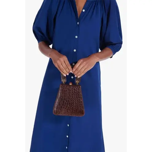 STAUD ππ Kenny Bag Brown Crocodile Embossed