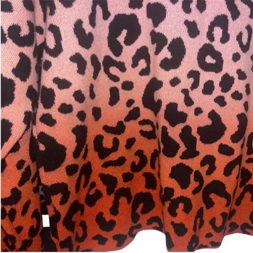 525 America Leopard Dip Dye Ombre Sweater in Papaya Multi Neon sz Small