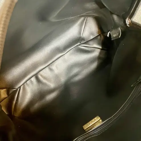 Bally Gray Woven Leather & Suede Vintage Intrecciato Double Strap Shoulder Bag